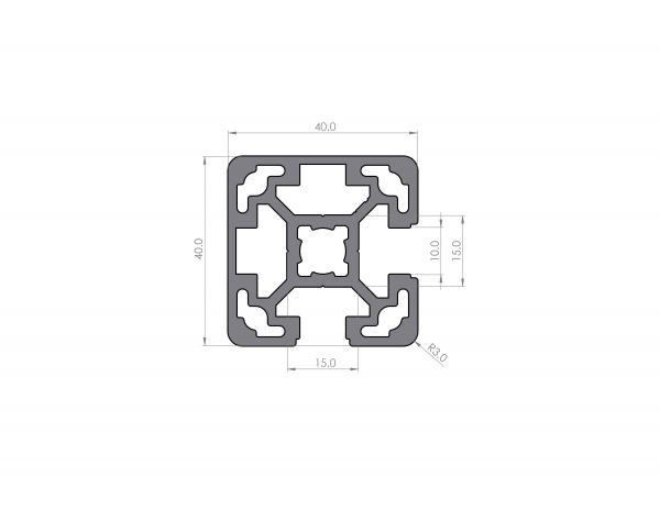 Aluminium profile 40x40 groove 10 B-type 2N90